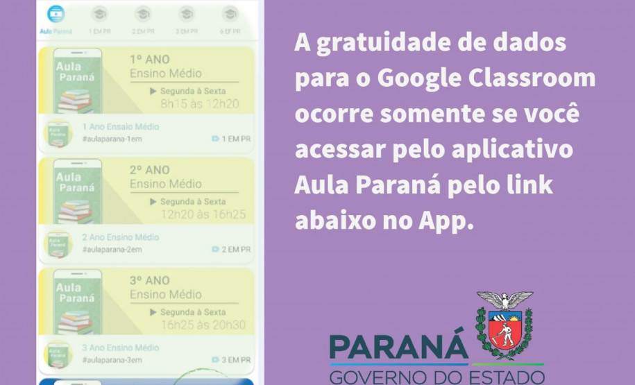 Como acessar o Aula Paraná e o Google Classroom de graça