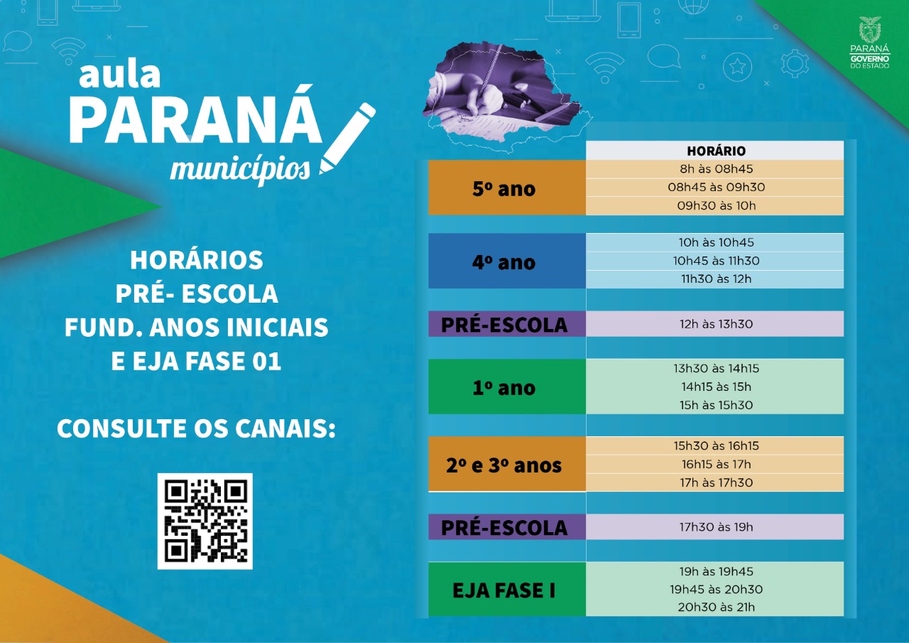 horário video aulas