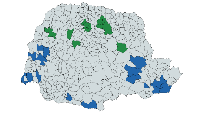 Imagem do Mapa do Paraná - Mais Escolas Paraná - Detalhamento da Licitação