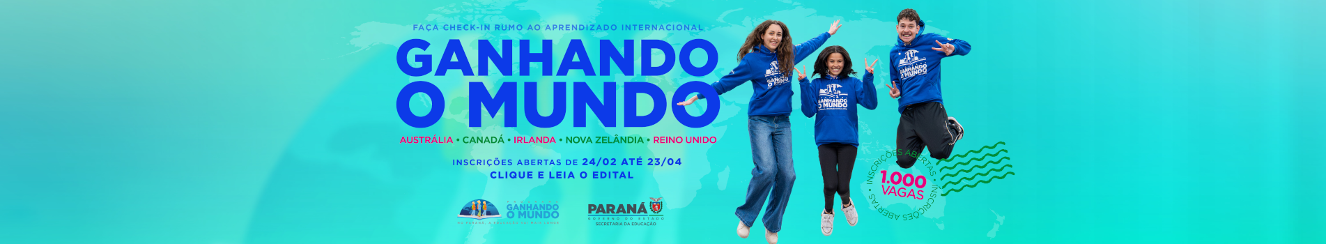 Banner Ganhando o Mundo Aluno 2026