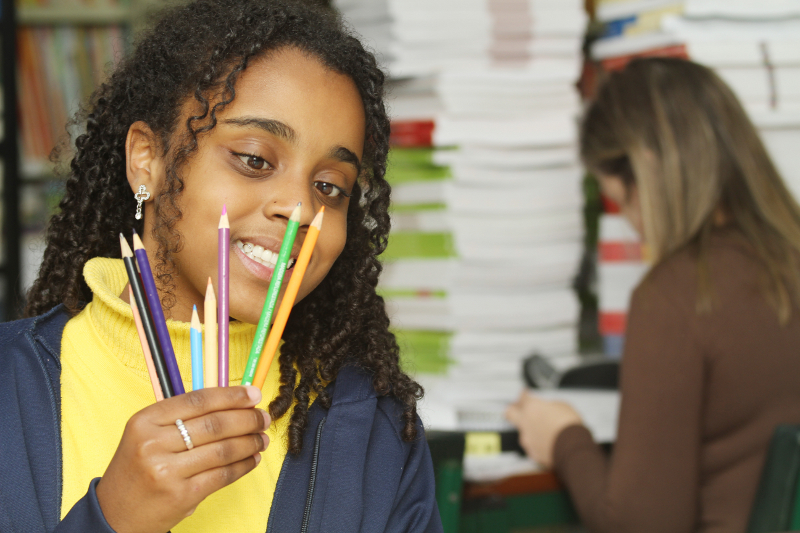 Aluna da Escola Estadual Angelo Trevisan. Foto de arquivo.
