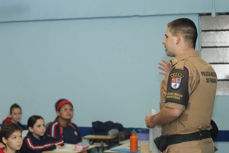Programa Brigada Escolar no Colégio Estadual Polivalente. Foto de arquivo.