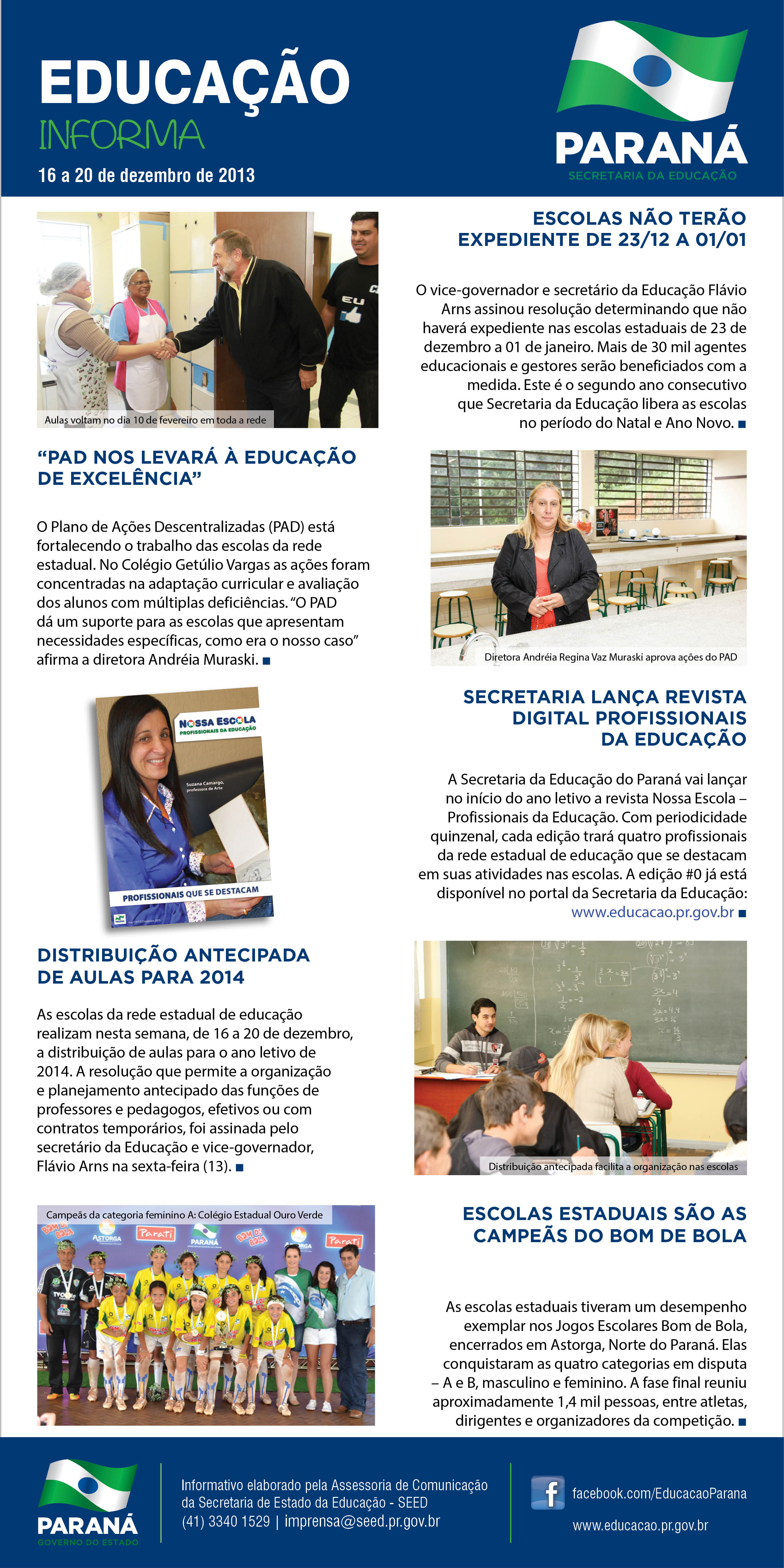 Informativo professores 16 a 20 de dezembro