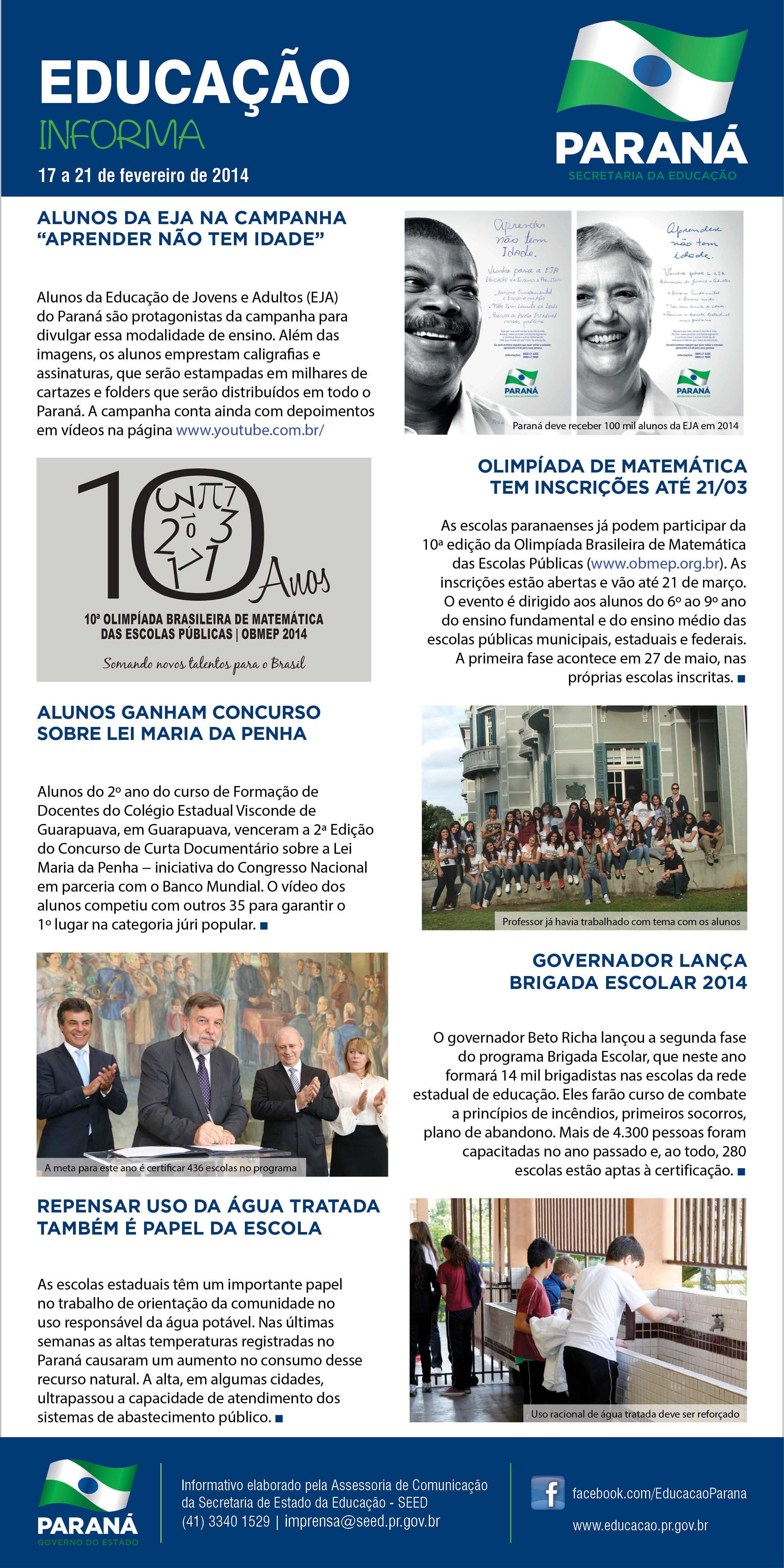 Informativo professores 17 a 21 de fevereiro