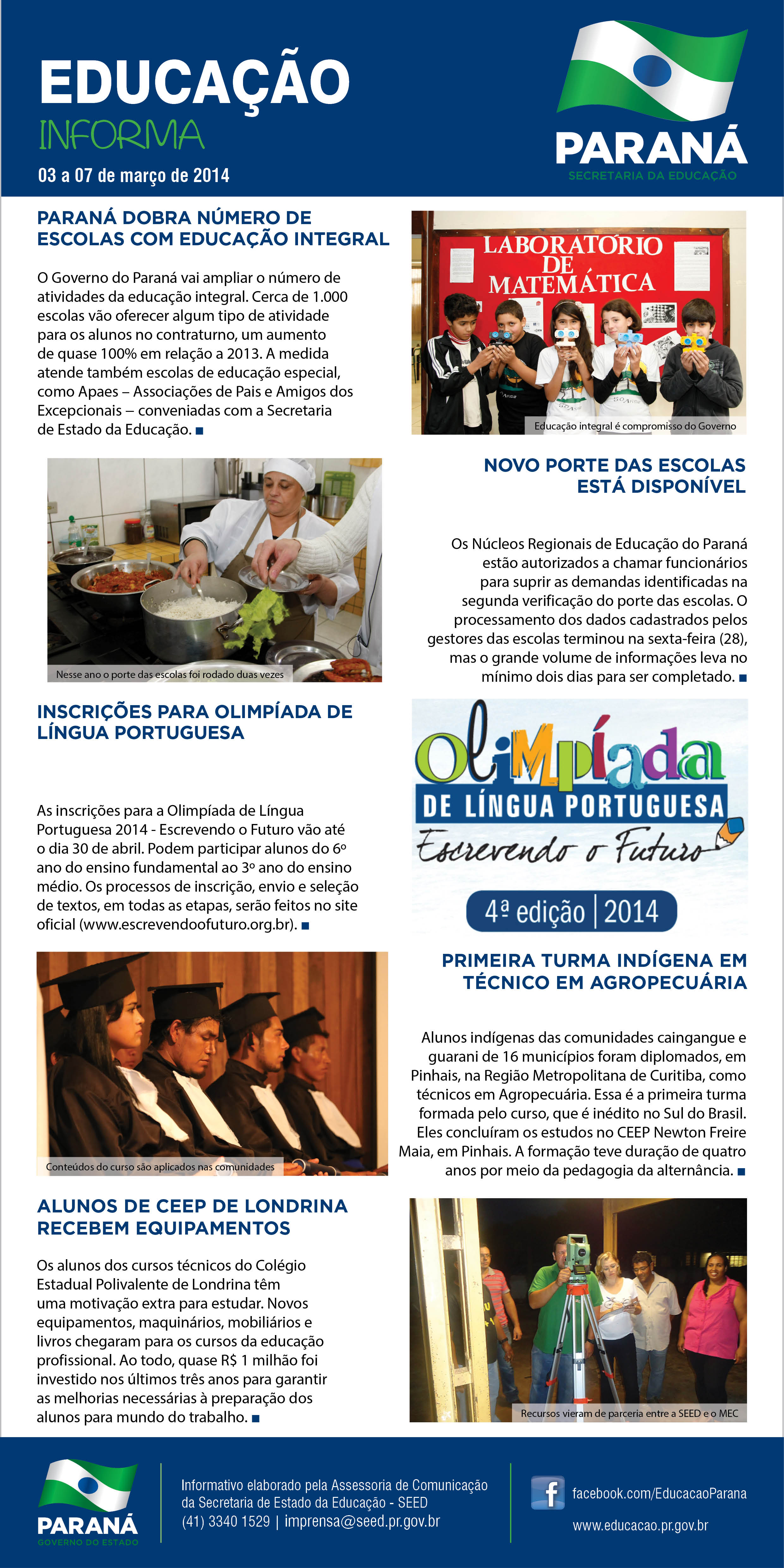 Informativo professores 3 a 7 de março