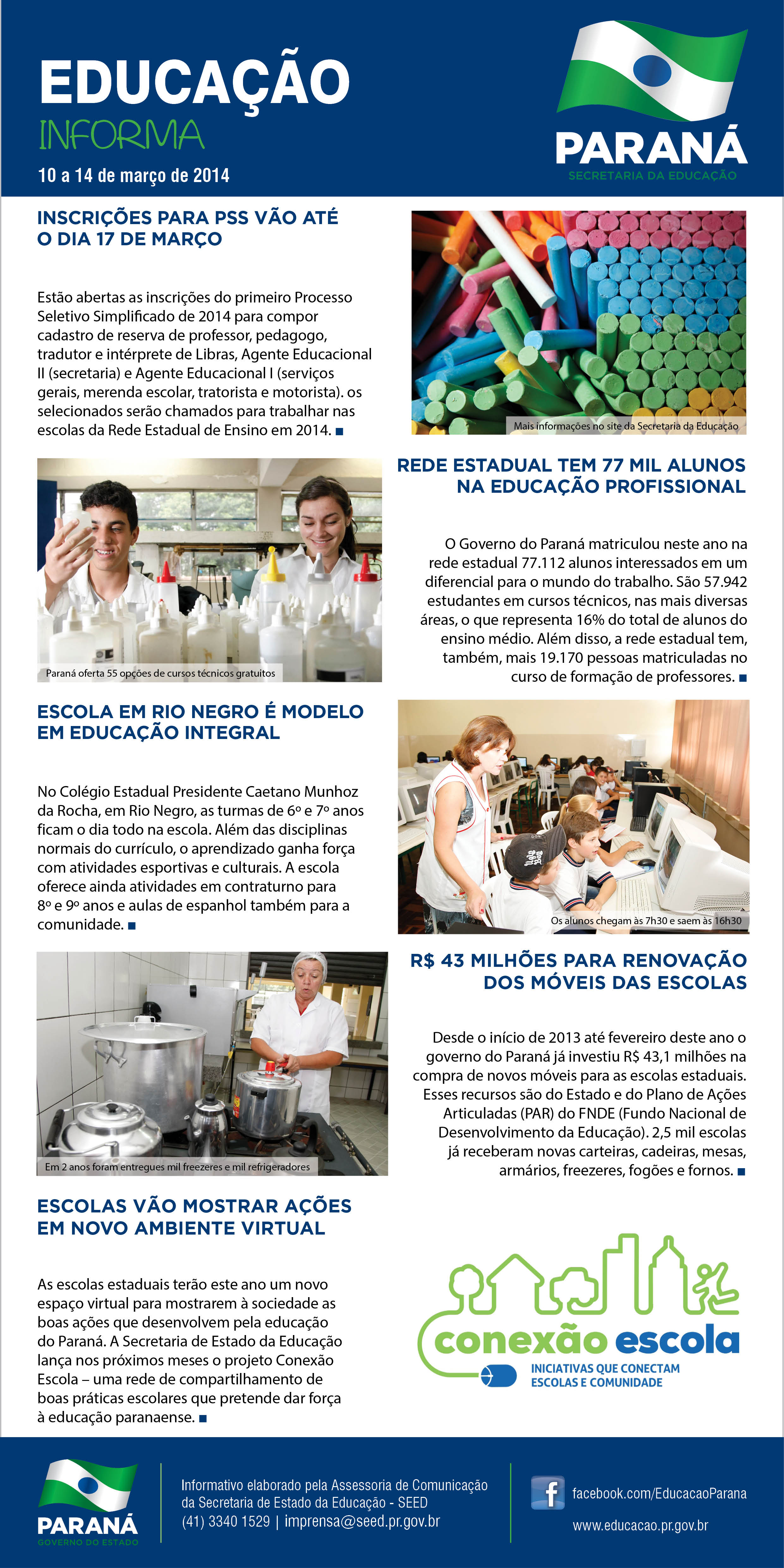 Informativo professores 10 a 14 de março