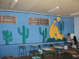 Projeto Cores no Dia a Dia do Colégio Estadual Olavo Bilac mobiliza alunos na pintura de murais baseados em obras famosas nas salas de aula.