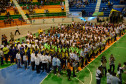 Abertura oficial da segunda etapa dos 60.º Jogos Escolares do Paraná (JEPs), no ginásio de esportes Luiz Augusto Zin. Arapongas , 20/05/2013.  
