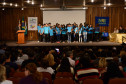 Entrega de Tablets para professores de escolas do Núcleo Regional de Educação Área Metropolitana Norte, no auditório do Parque Newton Freire Maia. Na foto, apresentação do coral de alunos da Colégio Estadual Elias Abrahão. Pinhais, 06/06/2013.  