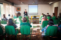 Encontro reúne professores para dar encaminhamentos pedagógicos sobre produções didáticas a serem produzidas e implementação dos projetos nas escolas. 