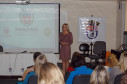 Funcionários da Secretaria de Educação, diretores e pedagogos participam de palestra sobre mediação de conflitos em Curitiba.