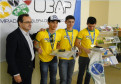 1º lugar: Equipe Agro – SMI: Vitor Araújo, Rafael Raul e Lucas Antônio, orientados pela professora Juliana de Jesus Silva Davi