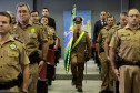 O comandante do Batalhão de Polícia Comunitária (BPEC), major Gerson Luiz Buczenko, passou o comando para o major Ronaldo de Abreu.