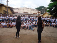 Festival da Cidadania, realizado no ano passado no Colégio Estadual Nestor Victor, em Pérola. Na foto alunas declamam "Só de Sacanagem", da cantora Ana Carolina.