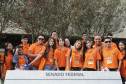 Os 27 jovens que participam do Projeto Jovem Senador 2014 fazem visita guiada nas dependências do Congresso Nacional, antes da cerimônia de posse e premiação.
