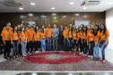 O presidente do Senado Federal, senador Renan Calheiros (PMDB-AL) recebe no gabinete da presidência os 27 jovens que participam do Projeto Jovem Senador 2014 fazem visita guiada nas dependências do Congresso Nacional, antes da cerimônia de posse e premiação.