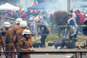 Os confrontos foram causados por militantes black blocs que, infiltrados no movimento, atacaram os soldados da Polícia Militar que protegiam a Assembleia Legislativa.