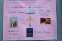 Trabalhos de estudantes do Colégio Estadual Nossa Senhora de Fátima.