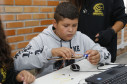 Secretaria Estadual de Educação do Paraná; Alunos do Colégio Estadual Livia Micheleto participão no DPTE de curso de robótica, na foto o aluno Brian Wallace de Souza. 27-03-18. Foto: Hedeson Alves