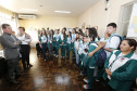 Secretaria Estadual de Educação do Paraná; Alunos da rede estadual que participaram da V Conferência Nacional Infantojuvenil pelo Meio Ambiente visitam a SEED. 19-06-18. Foto: Hedeson Alves