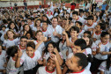 O governador Carlos Massa Ratinho Junior  participam do Lançamento do programa Escola Segura  no Colégio Estadual Ulysses Guimarães em  Foz do Iguaçu nesta quinta-feira (09).   Foz do Iguaçu, 09/05/2019 -  Foto: Geraldo Bubniak/ANPr