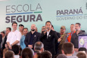 O governador Carlos Massa Ratinho Junior lança nesta quarta-feira (11) o programa Escola Segura na Região Metropolitana de Curitiba. Serão beneficiadas 40 escolas da região de nove municípios. Presentes: prefeito em exercício de São José dos Pinhais, Tiago Buhrer; secretários: de Educação, Renato Feder; de segurança pública, cel. Romulo Soares; comandante da PMPR, cel. Péricles de Matos; entre outros. N/F: segurança pública, cel. Romulo Soares.Curitiba, 11-09-19.Foto: Arnaldo Alves / AEN.