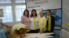 Prof.ª Sheila, diretora Silvana, autora Adelia e diretora auxiliar Santirene.