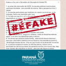 Mensagem sobre suposta live com o Secretário da Educação do PR é fake