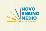 Retângulo Bege. Ao meio, o título Novo Ensino Médio Paranaense.