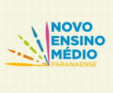 Retângulo Bege. Ao meio, o título Novo Ensino Médio Paranaense.