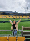 Allana Fernanda Piana em visita à cidade de Wellington, na Nova Zelândia.