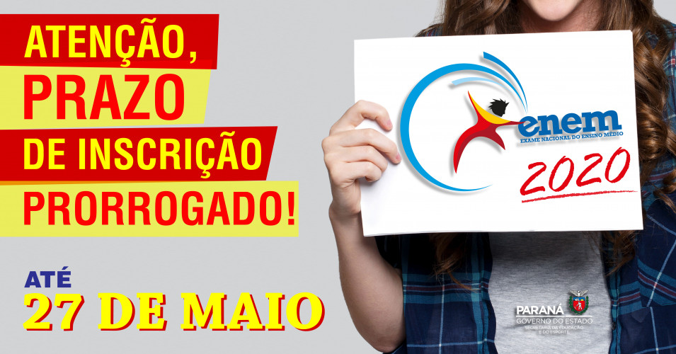 Inscrições do Enem 2020 são prorrogadas até o dia 27 de maio