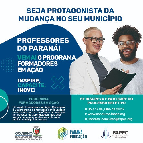 Para se candidatar é necessário que o professor seja um Microempreendedor Individual (MEI); faça parte do quadro de professores das escolas da Rede Municipal de Ensino do Paraná e lecione nas séries iniciais do Ensino Fundamental.