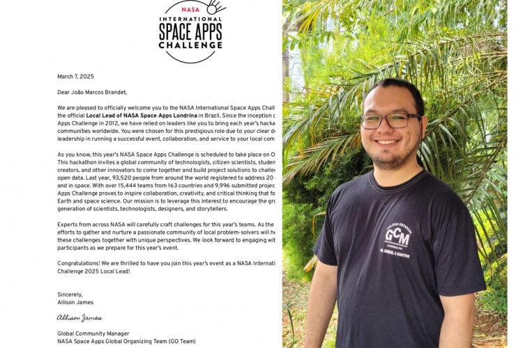 Professor da rede estadual é nomeado líder local de hackathon da NASA