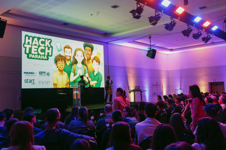 Evento de abertura do HackTech Paraná em Foz do Iguaçu (PR), na tarde desta terça-feira (23) no Rafain Palace Hotel & Convention