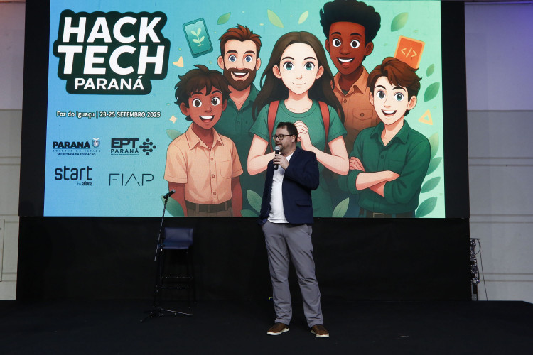 Evento de abertura do HackTech Paraná em Foz do Iguaçu (PR), na tarde desta terça-feira (23) no Rafain Palace Hotel & Convention