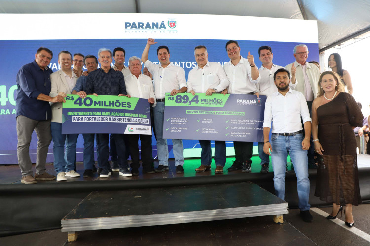 Governador anuncia R$ 90 milhões para escola e obras de infraestrutura em Umuarama