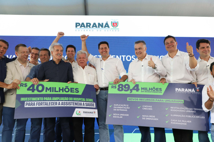 Governador anuncia R$ 90 milhões para escola e obras de infraestrutura em Umuarama