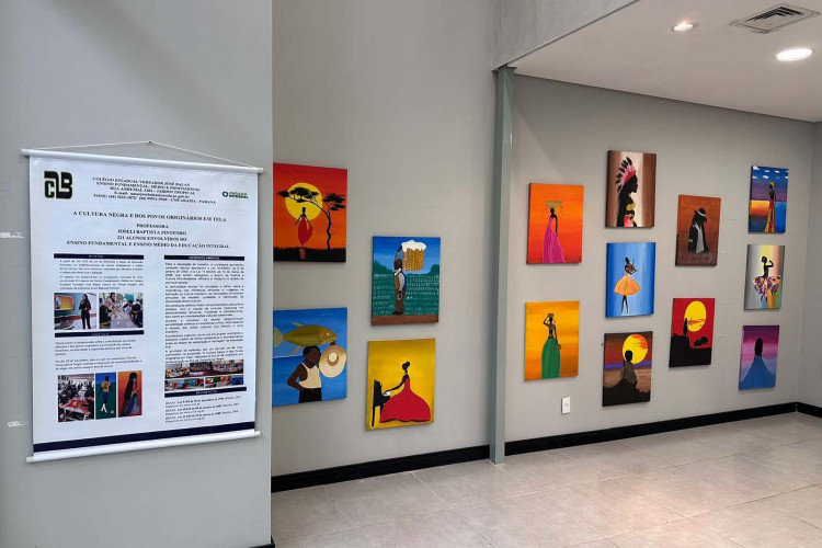 Raízes africanas e indígenas: colégio estadual expõe obras em shopping de Umuarama