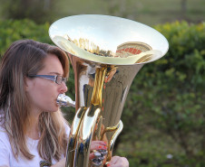 Apresentação durante reunião de chefes de NRE, no CEEP Newton Freire Maia.