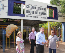 No Colégio Estadual Duque de Caxias, em Goioerê, Arns entregou duas novas salas de aula, realizada em convênio com a prefeitura e recursos repassados pelo Estado.
