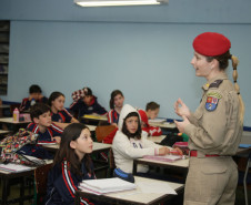 Treinamento da Brigada Escolar no Colégio Polivalente.