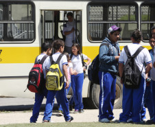 Alunos do Colégio Estadual Abraham Lincoln.