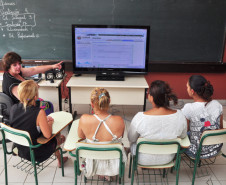 Semana pedagógica no Colégio Elza Schermer Moro, fevereiro de 2012. Foto de arquivo.