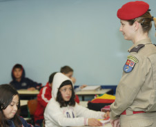 Programa Brigada Escolar no Colégio Estadual Polivalente. Foto de arquivo.