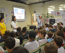 Estudantes da Sala de Recursos desenvolveram atividades dentro da escola para ajudar na prevenção e no combate ao mosquito transmissor da doença.