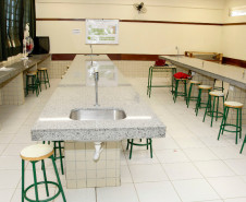 O Governo do Paraná vai concluir a renovação o mobiliário de 60% das escolas estaduais. Na foto, o Colégio Estadual Abílio Lourenço dos Santos, em Fazenda Rio Grande, região metropolitana de Curitiba, recebeu 800 novos conjuntos de carteiras escolares. 
Curitiba, 04/04/2013.
 