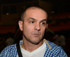 Abertura oficial da segunda etapa dos 60.º Jogos Escolares do Paraná (JEPs), no ginásio de esportes Luiz Augusto Zin. Na foto, Paulo Cesar Goes , o Fininho , jogador da selecao brasileira de futsal campeã do mundo em 1996.Arapongas , 20/05/2013. 