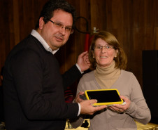 Entrega de Tablets para professores de escolas do Núcleo Regional de Educação Área Metropolitana Norte, no auditório do Parque Newton Freire Maia. Na foto, o chefe do Núcleo Antonio Sérgio Carneiro Ferraz Pinhais, 06/06/2013.  
