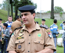Lançamento do projeto "Sustentabilidade: da Escola ao Rio" no Colégio da Polícia Militar. Na foto, major Josseguai Ribeiro, comandante do Colégio da PM. 